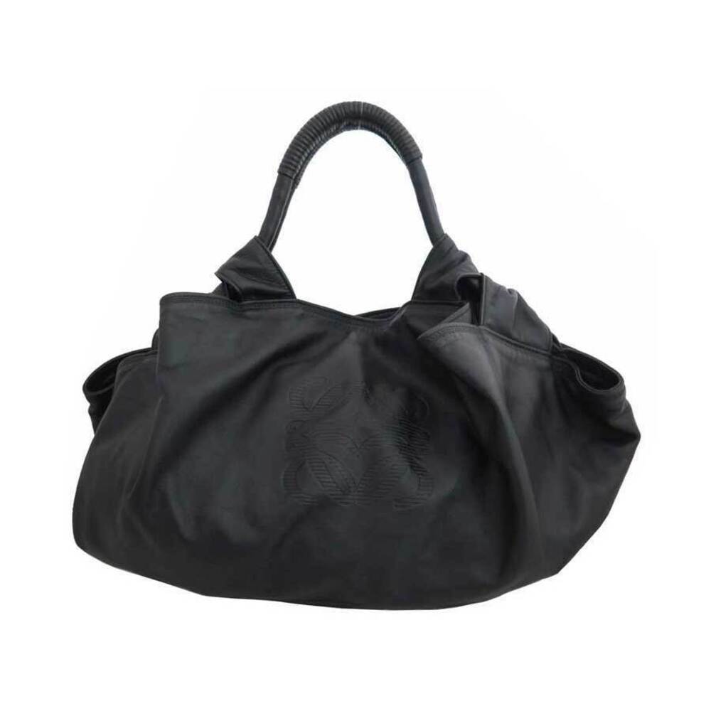 Loewe Anagram Nappa Aire Black Leather Handbag Tote Bag